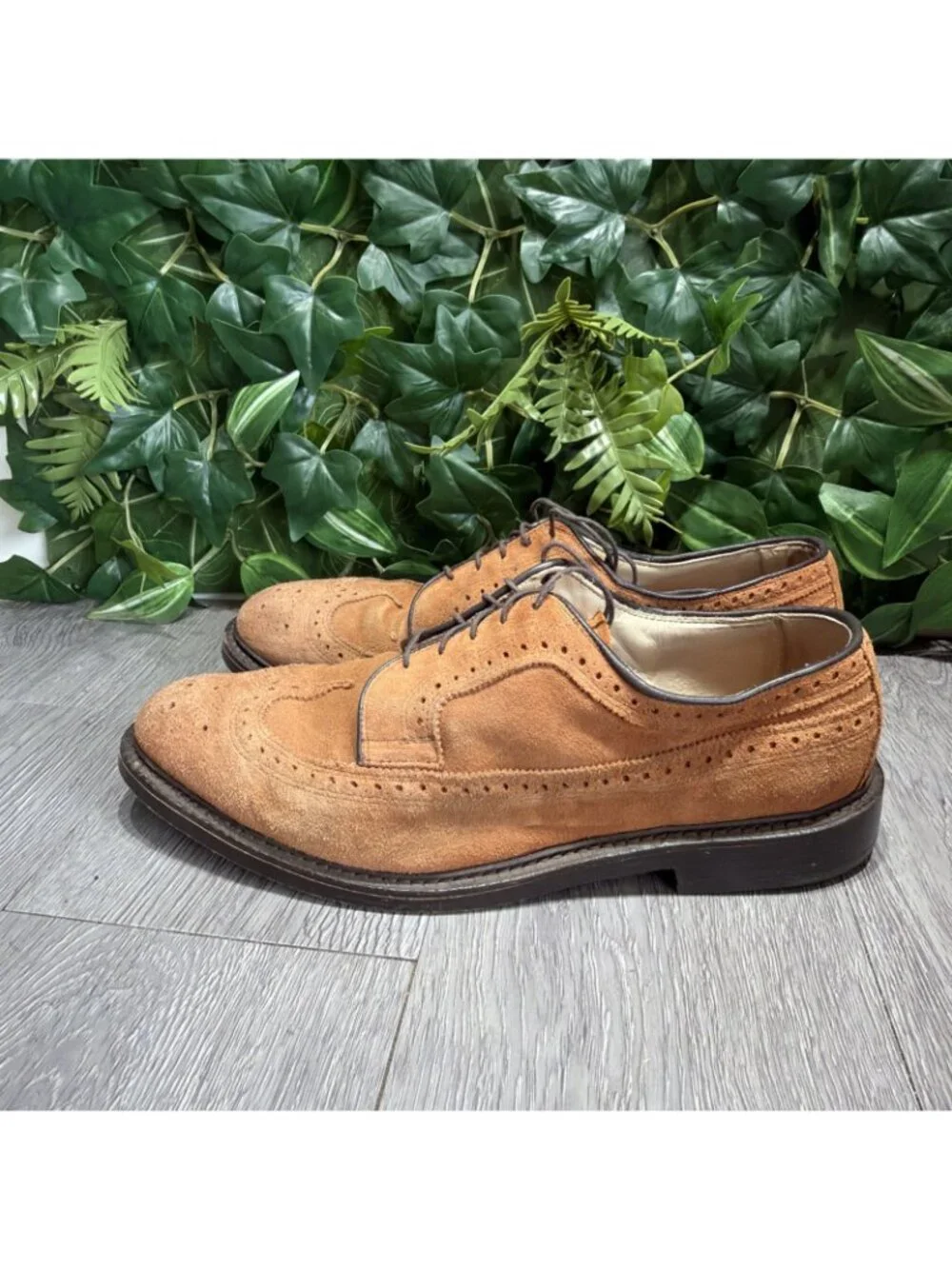 Allen Edmonds Schautel Brown Suede McNeil Wingtip Dress Shoes Men Sz 9.5 D USA